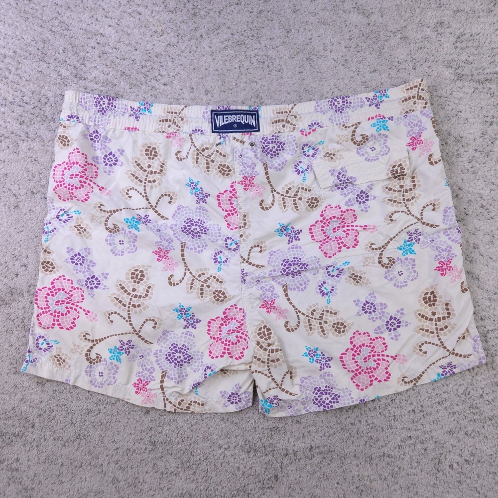Vilebrequin Swim Shorts Mens Size XXL 42 Flat Waist Trunks Floral Bathing Suit